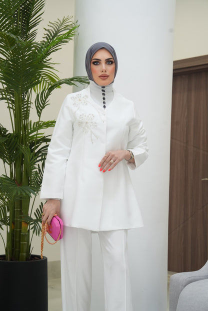 Shirt Model 7301 - Fay Satin - White