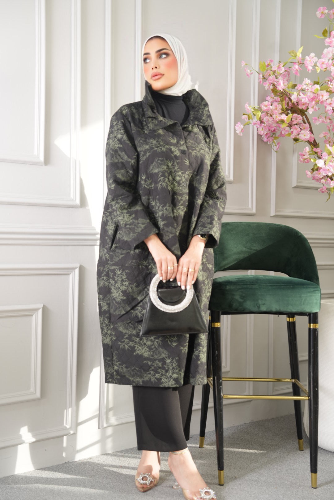 Jacket Model 7340 - Jacquard - Black & Green