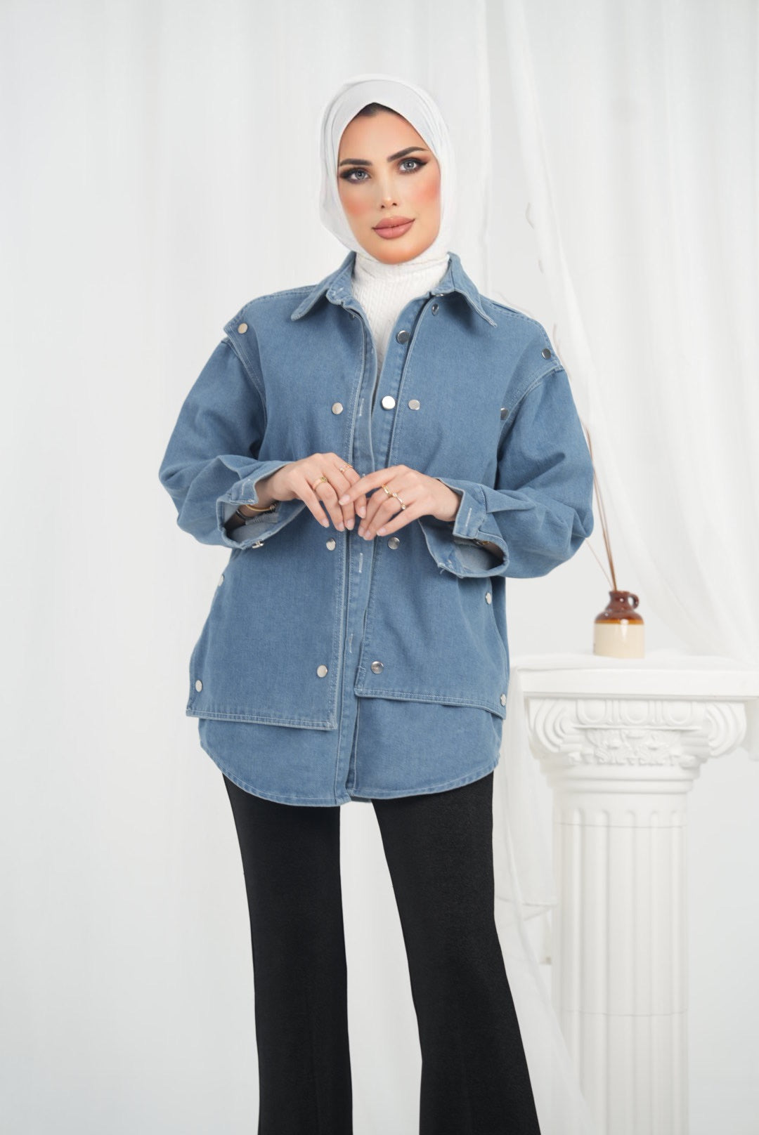 Shirt Model 7353 - Thick Jeans - Blue Jeans