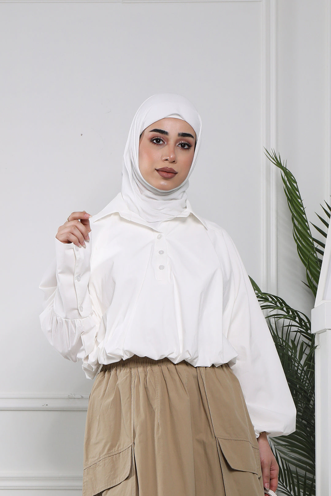 Oversized Cotton Shirt - White