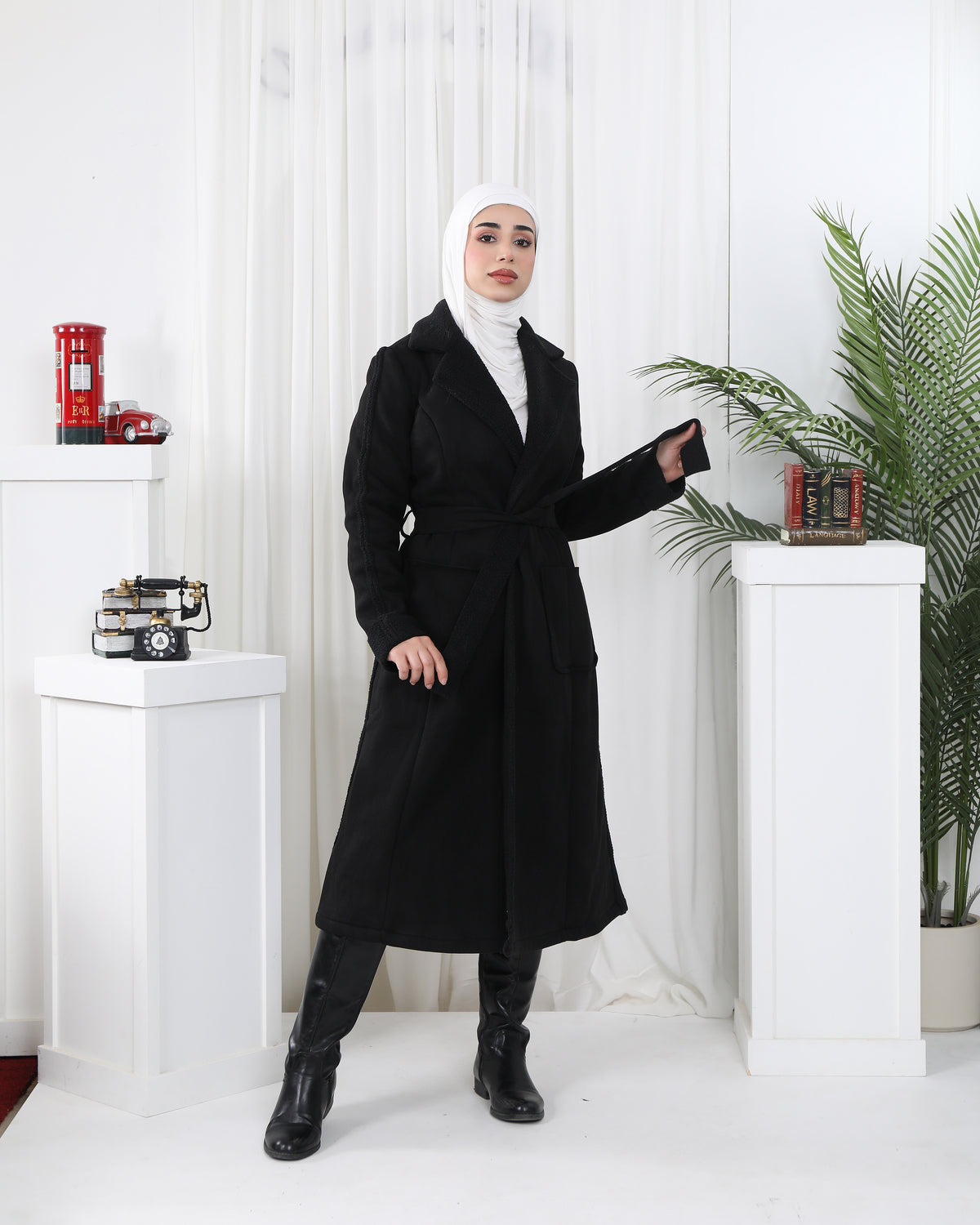 Belted Chamois Jacket – Black